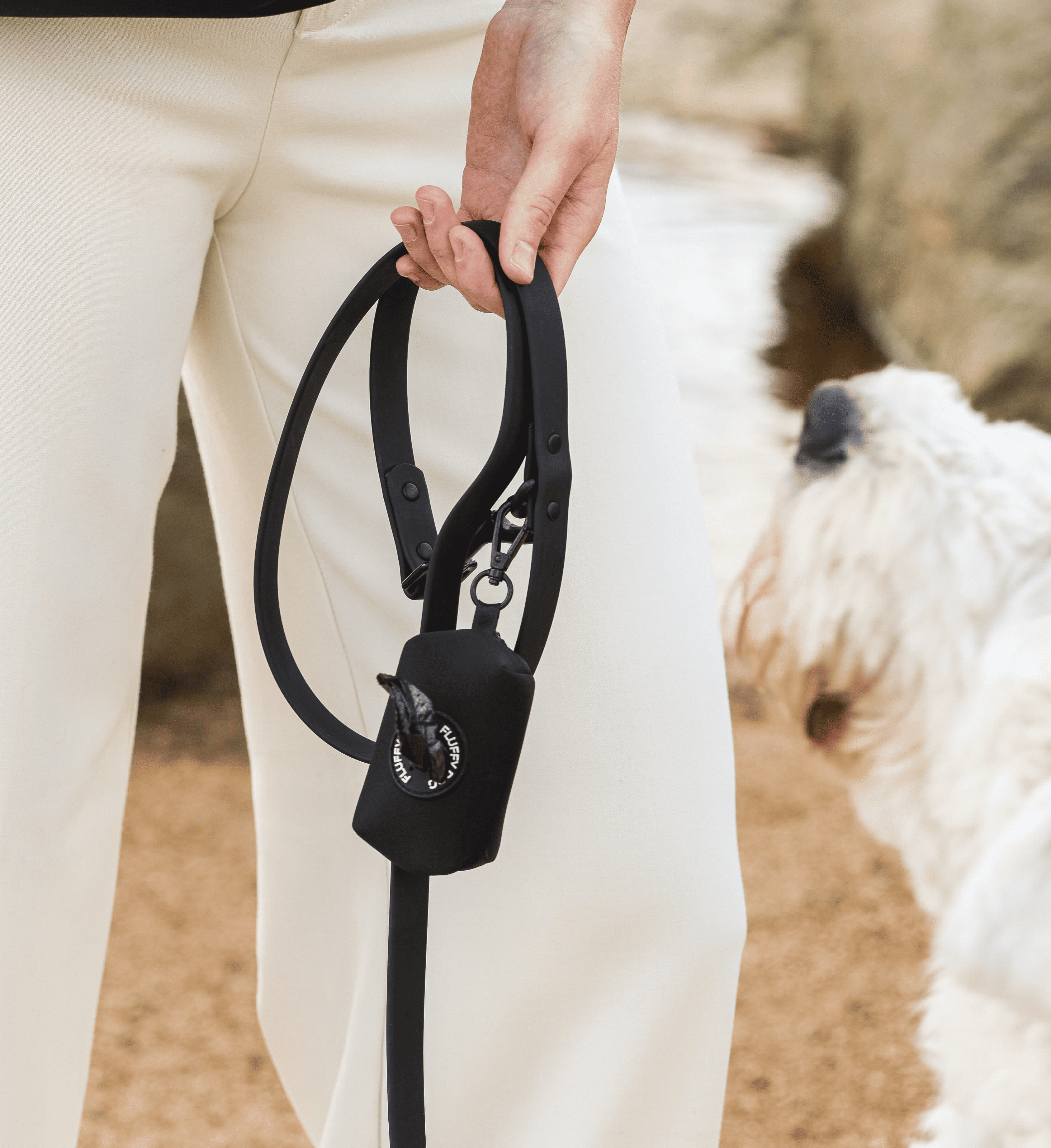 BioThane® All Black Essential Harness Set: Harness, Leash & Poop Bag Dispenser